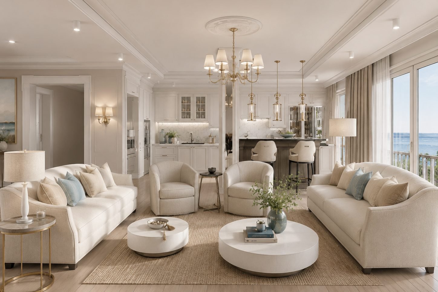 Photoreal render of a finished living room